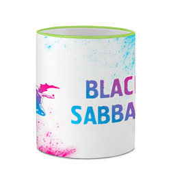 Кружка 3D Black Sabbath neon gradient style по-горизонтали, цвет: 3D-светло-зеленый кант — фото 2