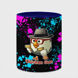 Кружка 3D Chicken gun - neon, цвет: 3D-белый + синий — фото 2