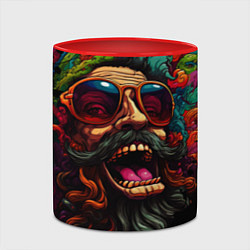 Кружка 3D Дед мороз хиппи, цвет: 3D-белый + красный — фото 2