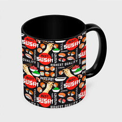 Кружка 3D Best sushi, цвет: 3D-белый + черный
