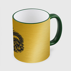 Кружка 3D Дракон на золоте, цвет: 3D-зеленый кант