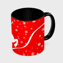 Кружка 3D Christmas deer, цвет: 3D-белый + черный
