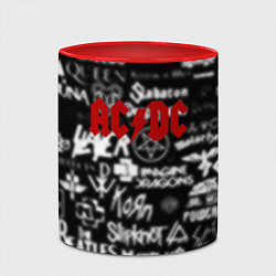 Кружка 3D AC DC all logo band, цвет: 3D-белый + красный — фото 2