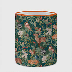 Кружка 3D Goblincore - лес зверей, цвет: 3D-оранжевый кант — фото 2