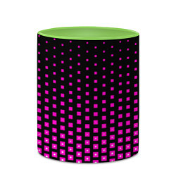 Кружка 3D Розовые квадраты, цвет: 3D-белый + светло-зеленый — фото 2