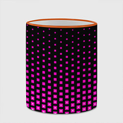 Кружка 3D Розовые квадраты, цвет: 3D-оранжевый кант — фото 2