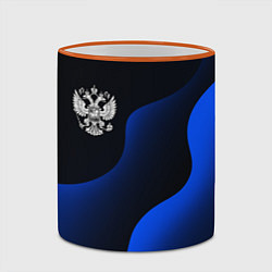 Кружка 3D Герб РФ - глубокий синий, цвет: 3D-оранжевый кант — фото 2