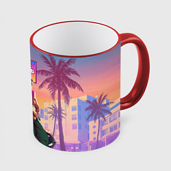 Кружка 3D Главные герои gta 6, цвет: 3D-красный кант