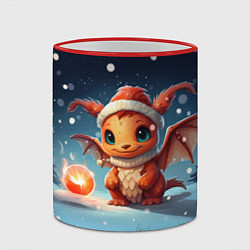 Кружка 3D Снежный волшебник дракон, цвет: 3D-красный кант — фото 2