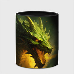 Кружка 3D Злой зеленый дракон 2024, цвет: 3D-белый + черный — фото 2