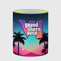 Кружка 3D GTA 6 summer abstract, цвет: 3D-светло-зеленый кант — фото 2