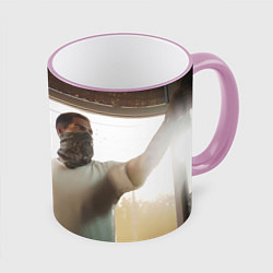 Кружка 3D GTA 6 Джейсон и Люсия, цвет: 3D-розовый кант