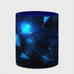 Кружка 3D Синяя геометрическая абстракция, цвет: 3D-белый + синий — фото 2