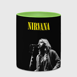 Кружка 3D Группа Nirvana Курт Кобейн, цвет: 3D-белый + светло-зеленый — фото 2
