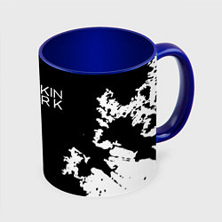 Кружка 3D Linkin Park рок бенд, цвет: 3D-белый + синий