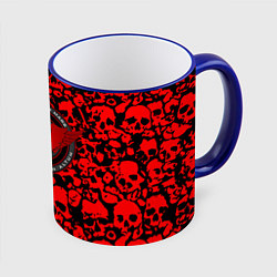 Кружка 3D Thirty Seconds to Mars skull pattern, цвет: 3D-синий кант