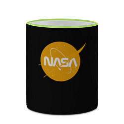 Кружка 3D NASA yellow logo, цвет: 3D-светло-зеленый кант — фото 2