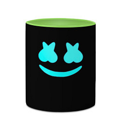 Кружка 3D Маршмеллоу голубое лого, цвет: 3D-белый + светло-зеленый — фото 2