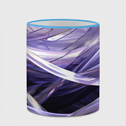 Кружка 3D Фиолетовые прозрачные полосы, цвет: 3D-небесно-голубой кант — фото 2