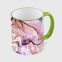 Кружка 3D Touhou Project Remilia Flandre cute, цвет: 3D-светло-зеленый кант