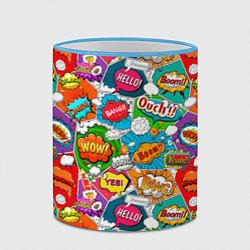 Кружка 3D Bang Boom Ouch pop art pattern, цвет: 3D-небесно-голубой кант — фото 2