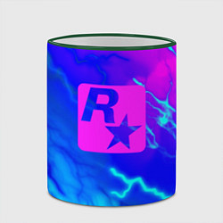Кружка 3D Rockstar storm молнии, цвет: 3D-зеленый кант — фото 2