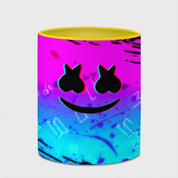 Кружка 3D Маршмэллоу x бтс неоновый стиль, цвет: 3D-белый + желтый — фото 2