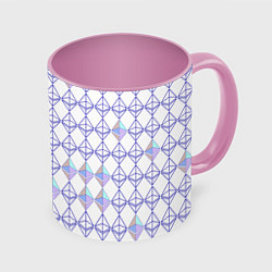 Кружка 3D Криптовалюта Ethereum на белом, цвет: 3D-белый + розовый