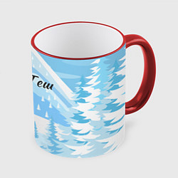 Кружка 3D Я люблю Геш Шерегеш, цвет: 3D-красный кант