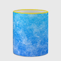 Кружка 3D Дым на голубом фоне, цвет: 3D-желтый кант — фото 2