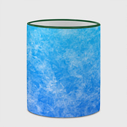 Кружка 3D Дым на голубом фоне, цвет: 3D-зеленый кант — фото 2