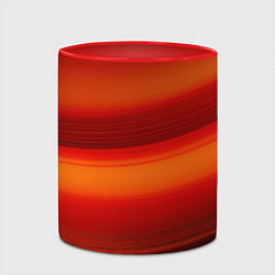 Кружка 3D Красная изогнутая абстракция, цвет: 3D-белый + красный — фото 2