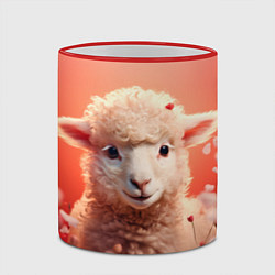 Кружка 3D Милая влюбленная овечка, цвет: 3D-красный кант — фото 2