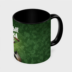 Кружка 3D Дачные войска - лопаты, цвет: 3D-белый + черный