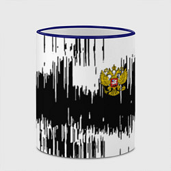 Кружка 3D Россия герб штриховка, цвет: 3D-синий кант — фото 2