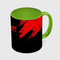 Кружка 3D Perfectworld красные краски, цвет: 3D-белый + светло-зеленый