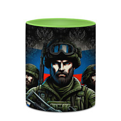 Кружка 3D Русский солдат, цвет: 3D-белый + светло-зеленый — фото 2
