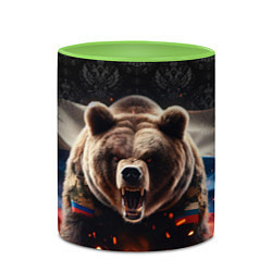 Кружка 3D Медведь я русский, цвет: 3D-белый + светло-зеленый — фото 2