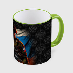 Кружка 3D Я русский солдат, цвет: 3D-светло-зеленый кант