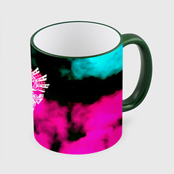 Кружка 3D Монстр хантер неоновые фон, цвет: 3D-зеленый кант