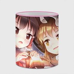 Кружка 3D Touhou Project Reimu and Marisa, цвет: 3D-розовый кант — фото 2