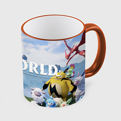 Кружка 3D Остров палов Palworld, цвет: 3D-оранжевый кант