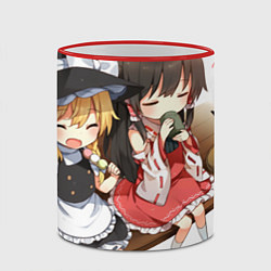 Кружка 3D Touhou Project Reimu and Marisa chibi, цвет: 3D-красный кант — фото 2