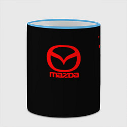 Кружка 3D Mazda краски красные штрихи, цвет: 3D-небесно-голубой кант — фото 2