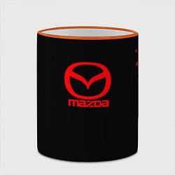 Кружка 3D Mazda краски красные штрихи, цвет: 3D-оранжевый кант — фото 2