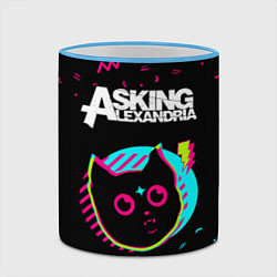 Кружка 3D Asking Alexandria - rock star cat, цвет: 3D-небесно-голубой кант — фото 2