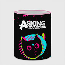 Кружка 3D Asking Alexandria - rock star cat, цвет: 3D-розовый кант — фото 2