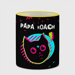 Кружка 3D Papa Roach - rock star cat, цвет: 3D-желтый кант — фото 2