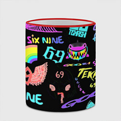 Кружка 3D 6ix9ine logo rap bend, цвет: 3D-красный кант — фото 2