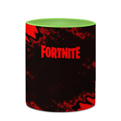 Кружка 3D Fortnite game colors red, цвет: 3D-белый + светло-зеленый — фото 2